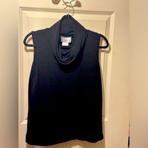 Susan Graver Style, Sleeveless, Cowl Neck Black Small